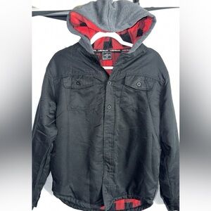 Airwalk Black Jacket with Red Plaid Lining